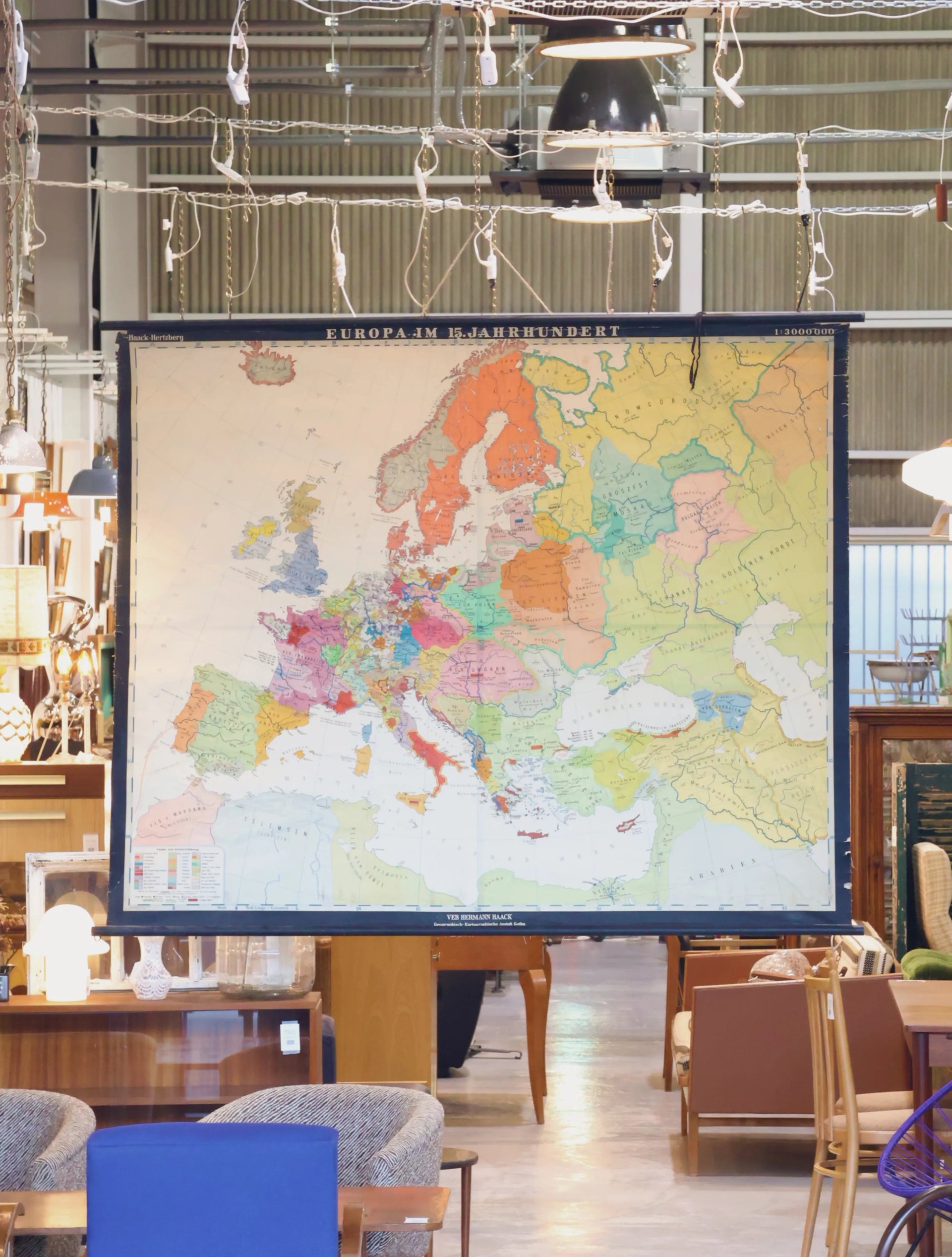 1950s-60s Vintage Europe Map Designed by Hermann Haack – COLLECT