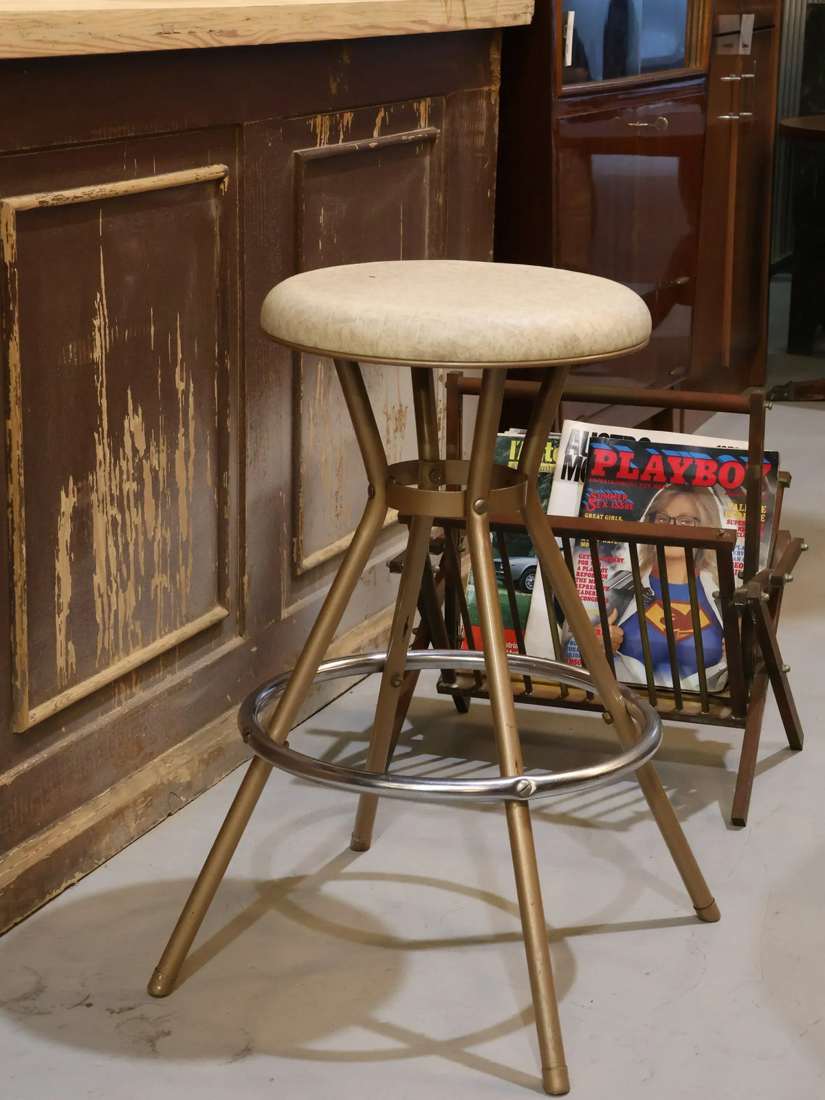 1960s Cosco Vintage Metal Frame White Vinyl Stool – COLLECT
