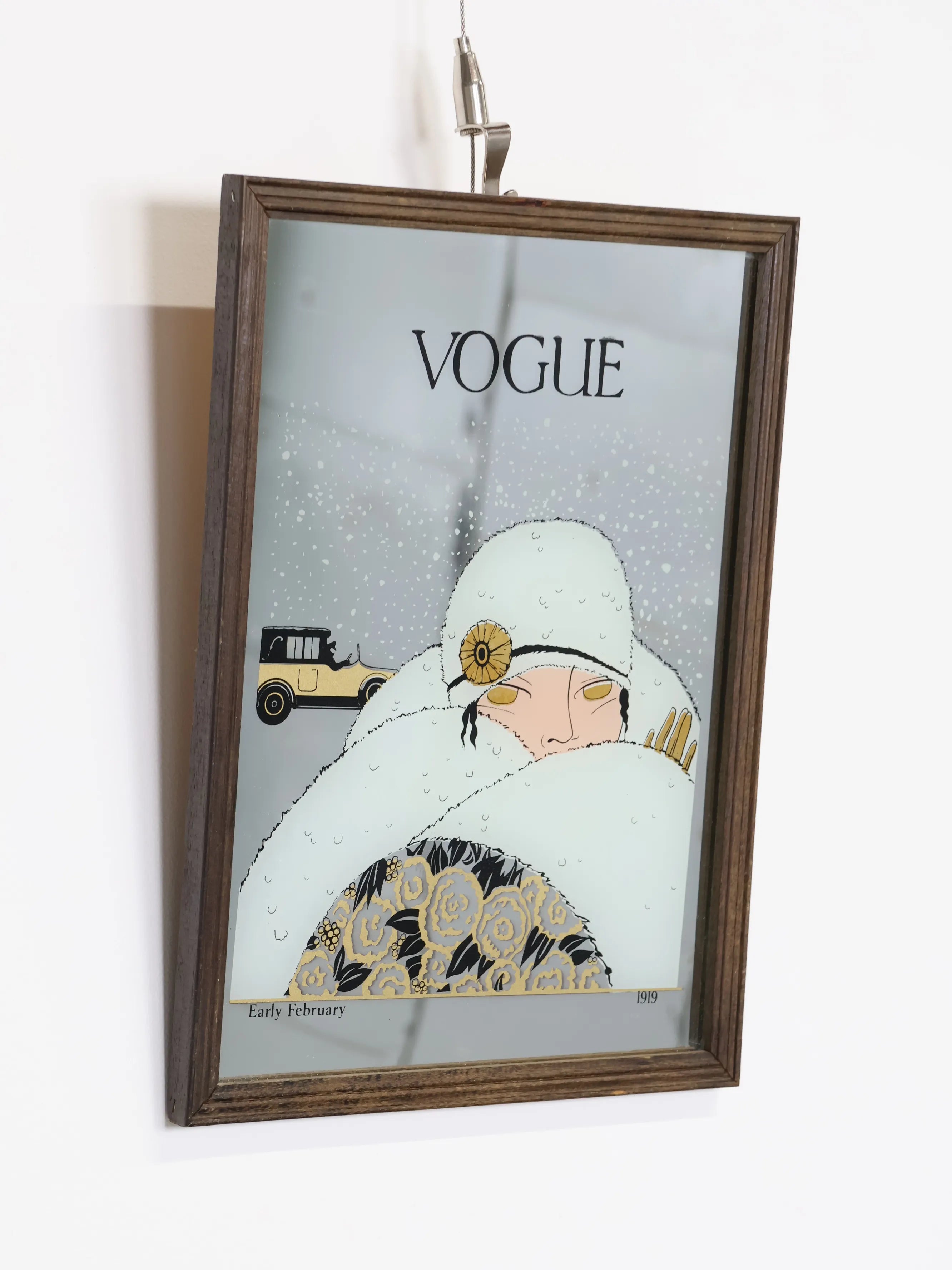ヴィンテージ British Vogue ウッドフレーム ミラー アートデコ ヴィンテージ British Vogue ウッドフレーム ミラー アートデコ