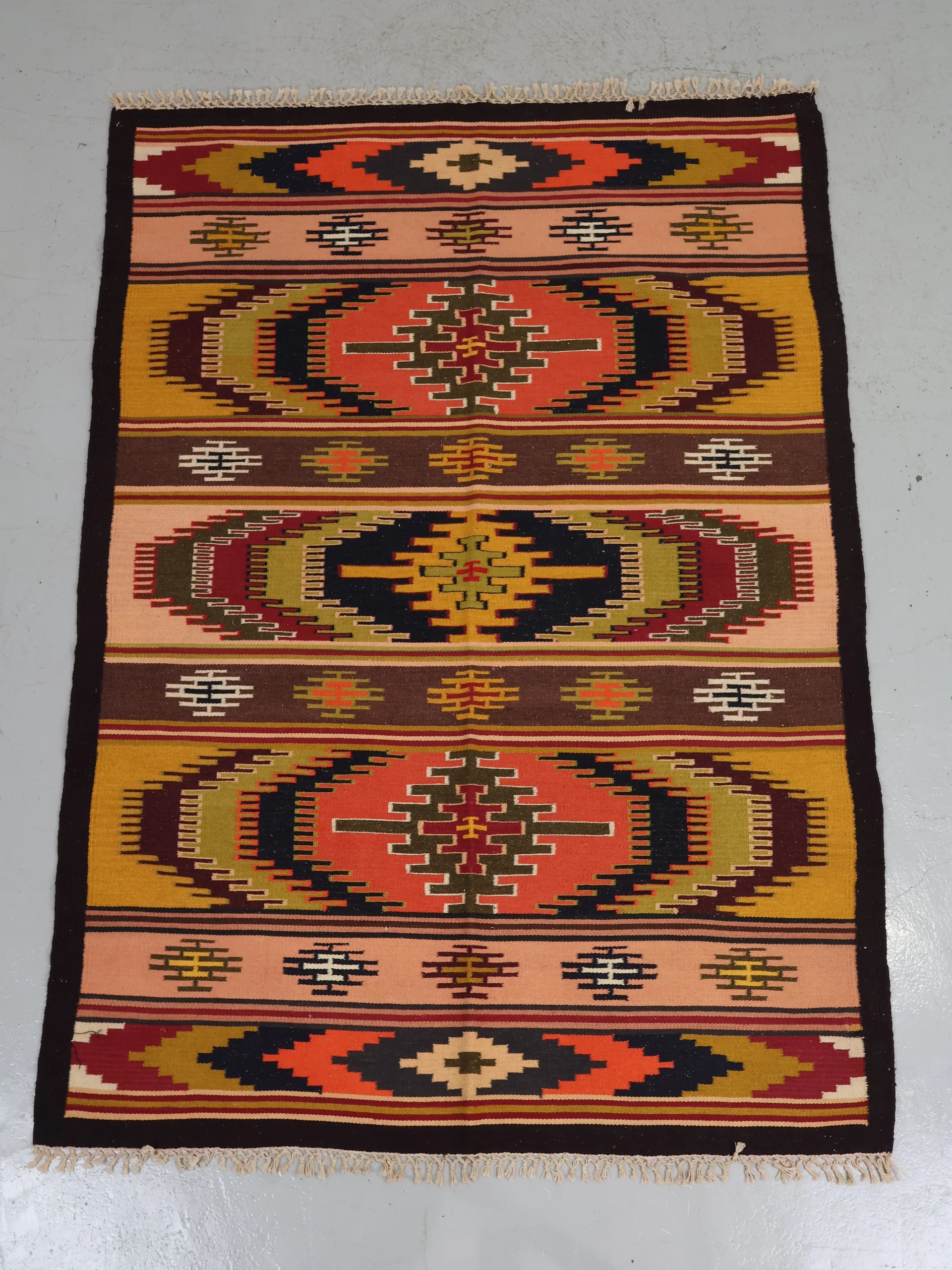 値下げ！キリム ラグ ビンテージハンドメイド ヴィンテージ ハンドメイド ラグ キリム | Collect Antique