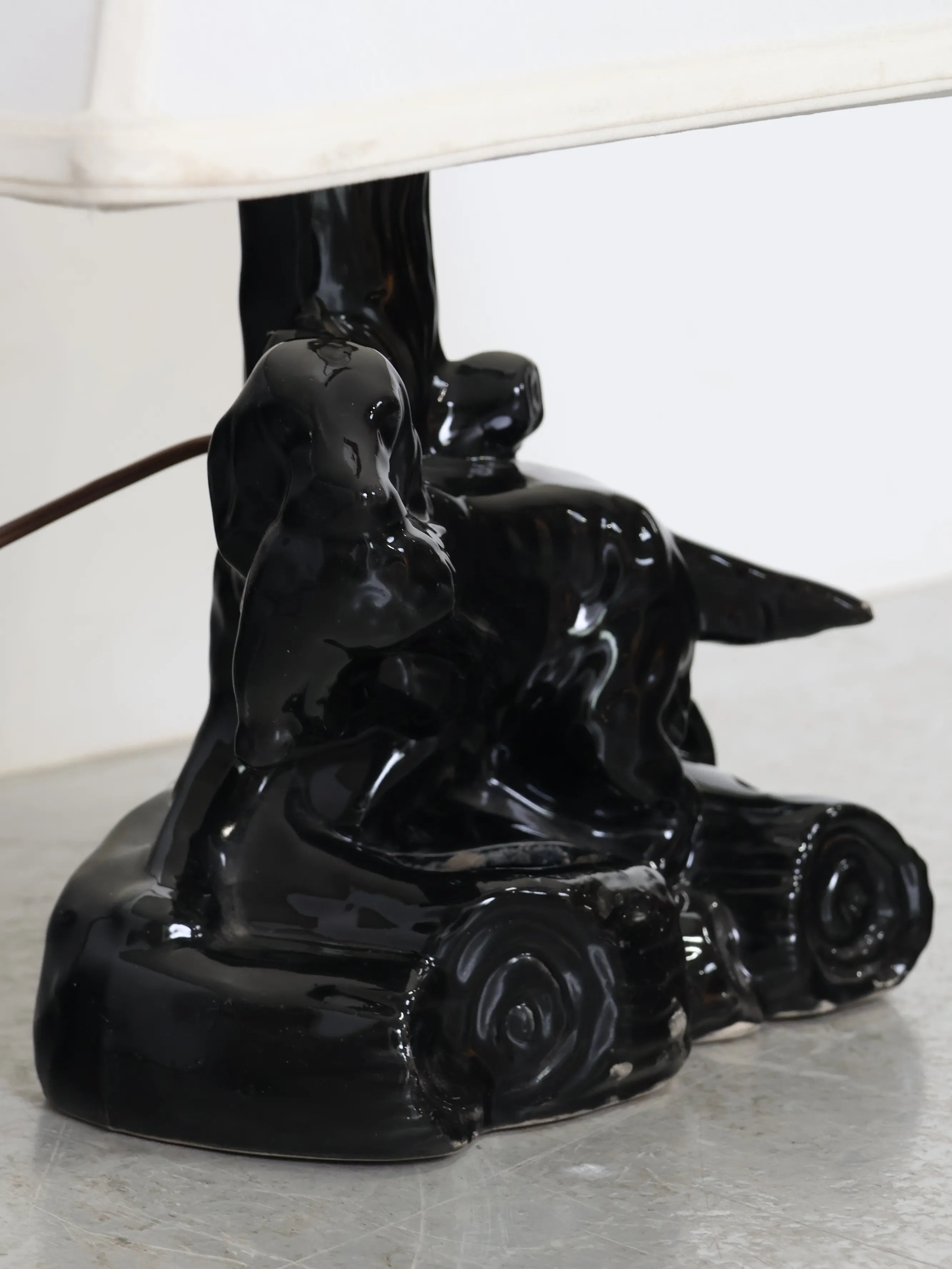 50年代 ビンテージ ブラックパンサー ランプ　陶器 1950's US vintage Black Panther Table Lamp / 1950年代 アメリカ