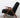 1960s-70s Vintage Wood & Black Fabric High Back Easy Chair