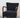 1960s-70s Vintage Wood & Navy Gray Fabric Curved Arm Lounge Chair