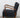 1960s-70s Vintage Wood & Navy Gray Fabric Curved Arm Lounge Chair