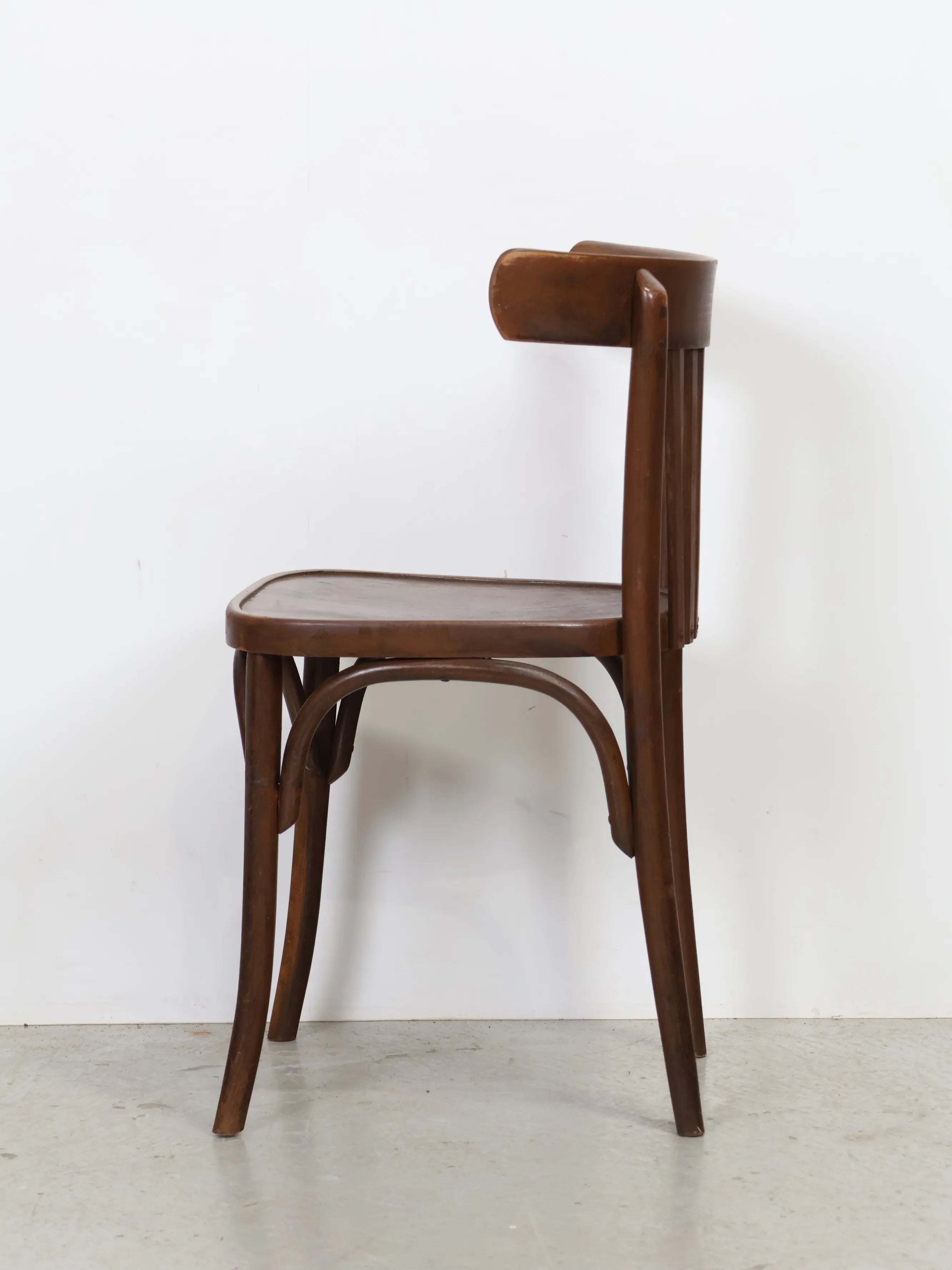 1960's SZKIV Vintage Thonet Style Bentwood Slat-Back Wooden Chair