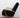 1960's Vintage Wooden Frame Black Fabric Easy Chair